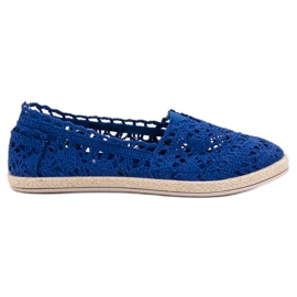 Sweet Shoes Espadrillas di pizzo blu