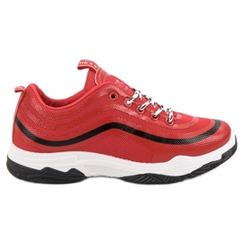 Scarpe sportive in tessuto rosso