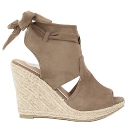 Espadrillas verdi su zeppe LM-023 Green verde multicolore