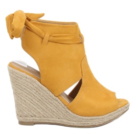 Espadrillas gialle su zeppe gialle LM-023 Giallo