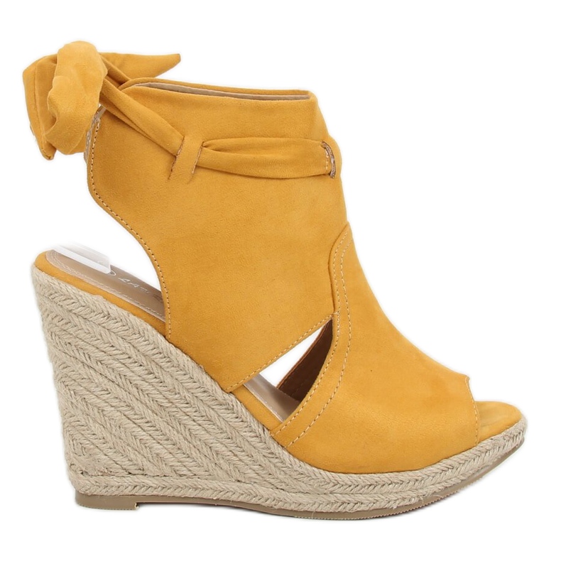 Espadrillas gialle su zeppe gialle LM-023 Giallo