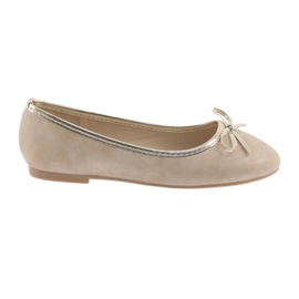 Ballerine per bambina beige American Club LU17 d'oro