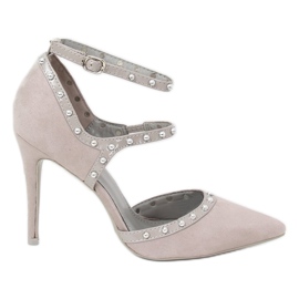 Décolleté grigie su tacco grigio AT-0631-L Gray