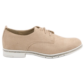 Seastar Scarpe brogue beige con cristalli