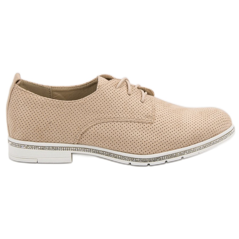 Seastar Scarpe brogue beige con cristalli