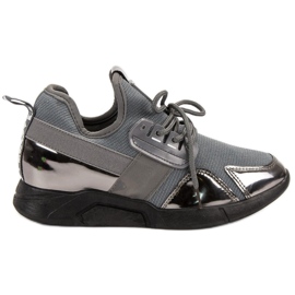 Sneakers senza lacci grigie grigio