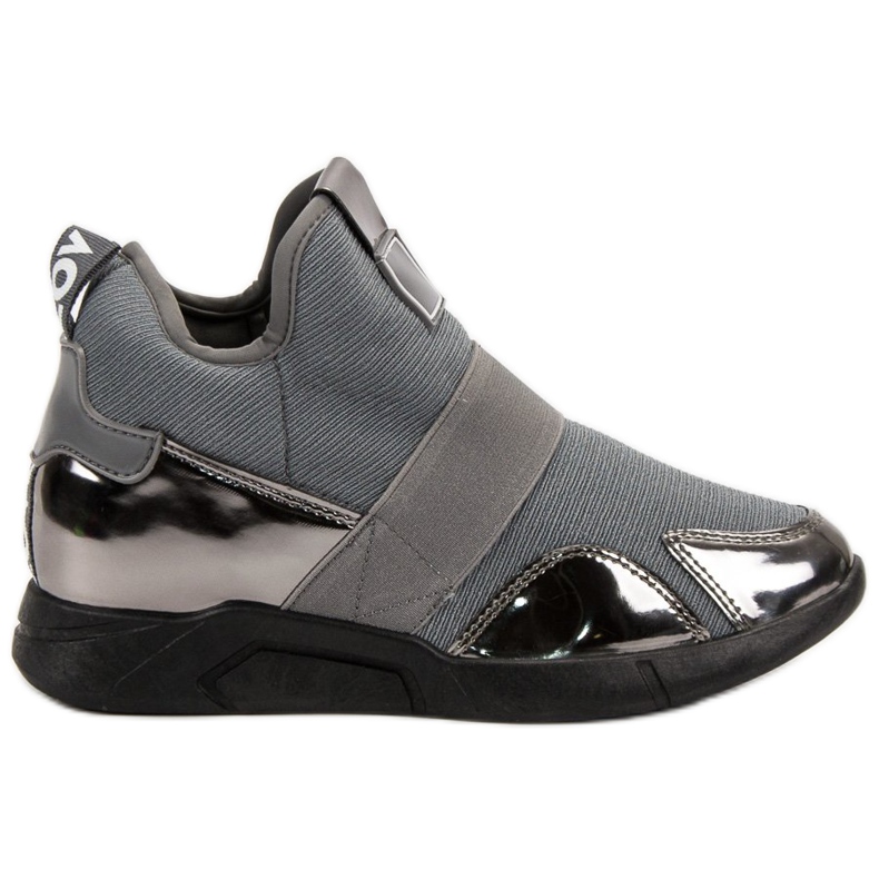 Sneakers slip-on con zeppa grigio