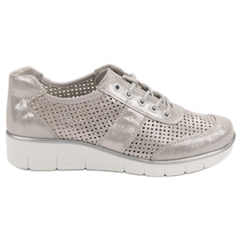 Filippo Scarpe in pelle traforata grigio