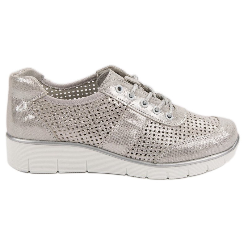 Filippo Scarpe in pelle traforata grigio