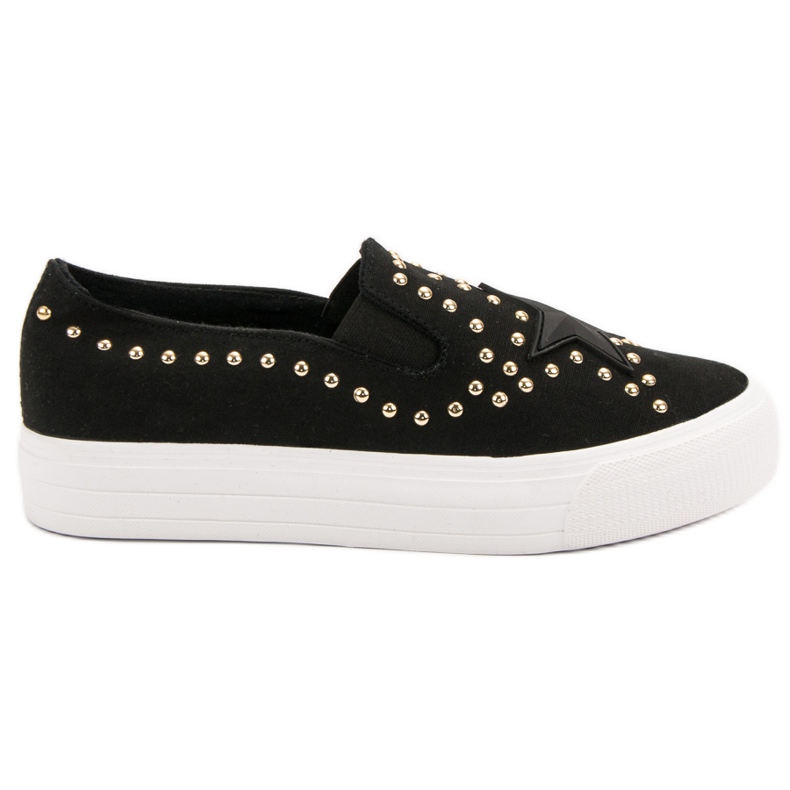J. Star Sneakers Slip On Con Una Stella nero