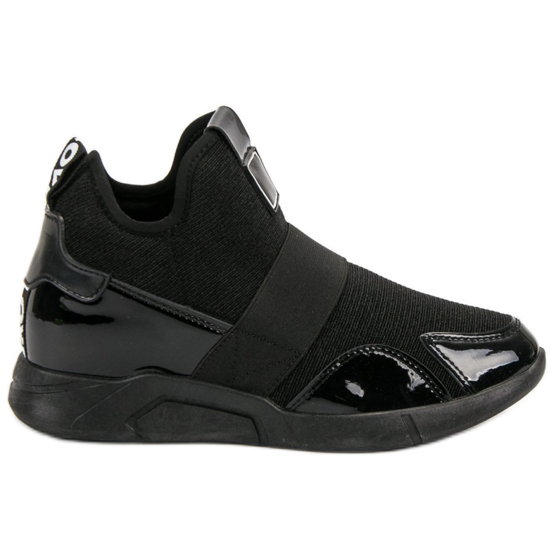 Sneakers slip-on con zeppa nero