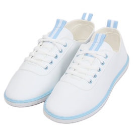 Sneakers donna bianche e blu XJ-2918 L.BLUE bianco