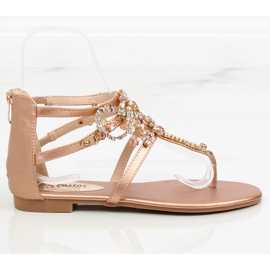 Sandali con pietre di champagne JH64P Champagne II-GAT rosa