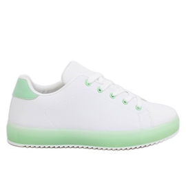 Sneakers da donna bianche e verdi 9118 Green bianca