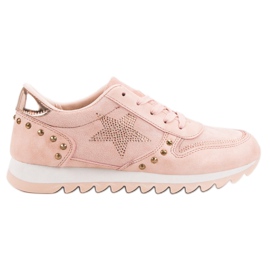 Scarpe sportive con cristalli rosa