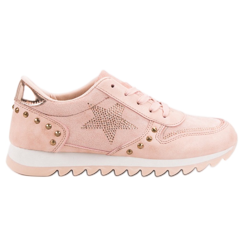 Scarpe sportive con cristalli rosa