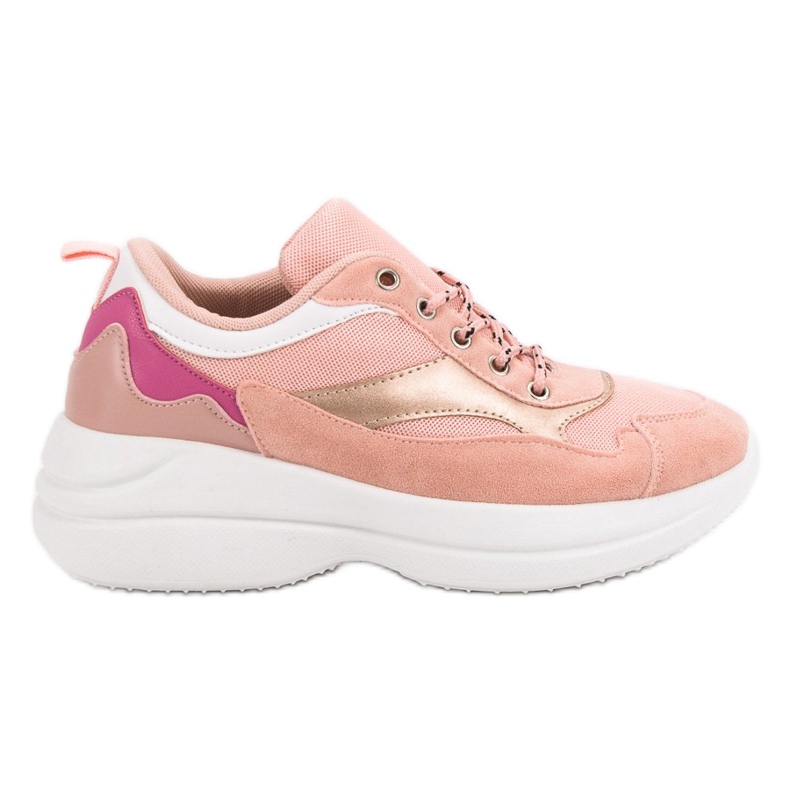 Calzature alla moda sulla piattaforma rosa