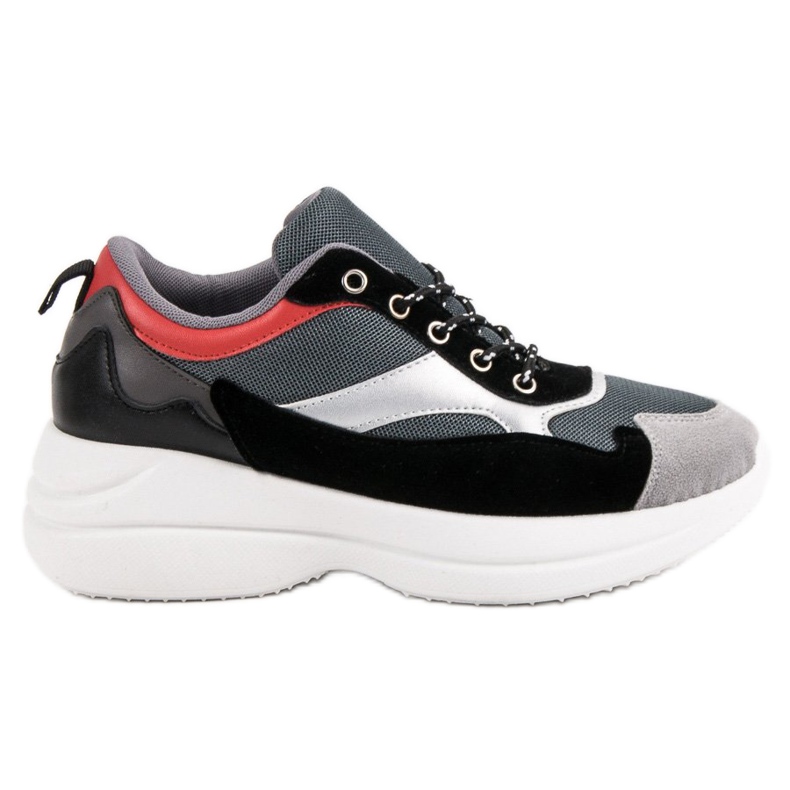 Calzature alla moda sulla piattaforma grigio multicolore