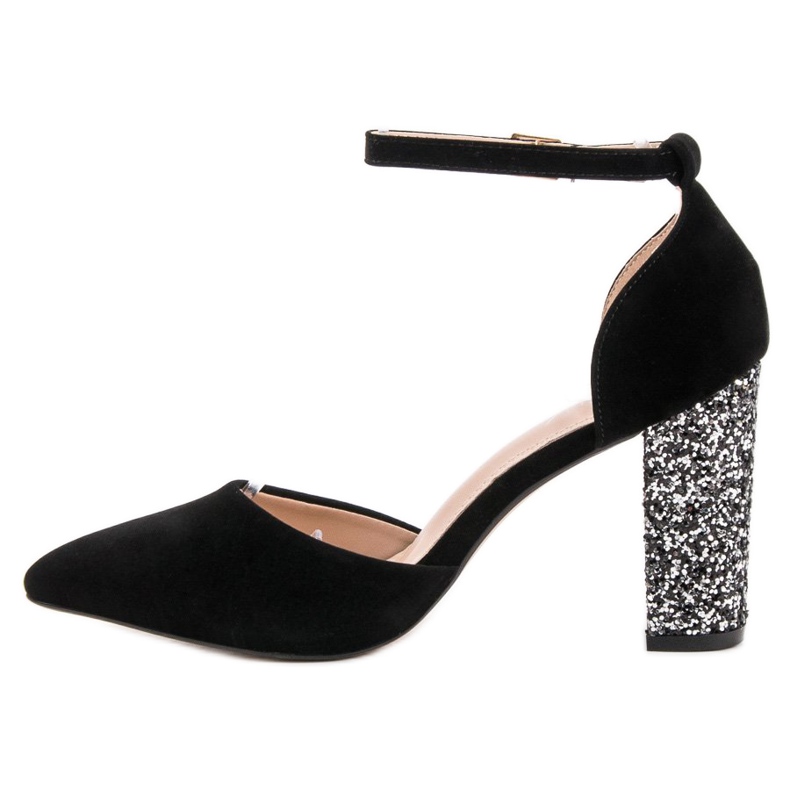 Weide Décolleté Con Tacco Glitter nero
