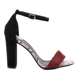 Danic Sandali con tacco alto nero rosso