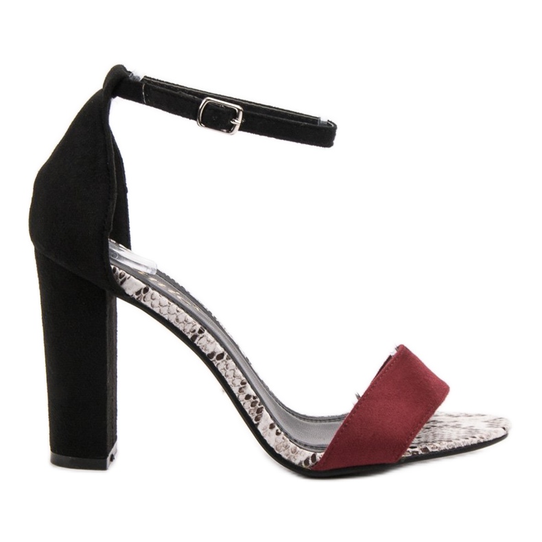Danic Sandali con tacco alto nero rosso