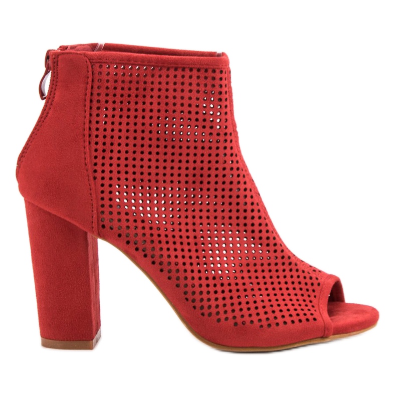 Nio Nio Stivali open toe traforati rosso