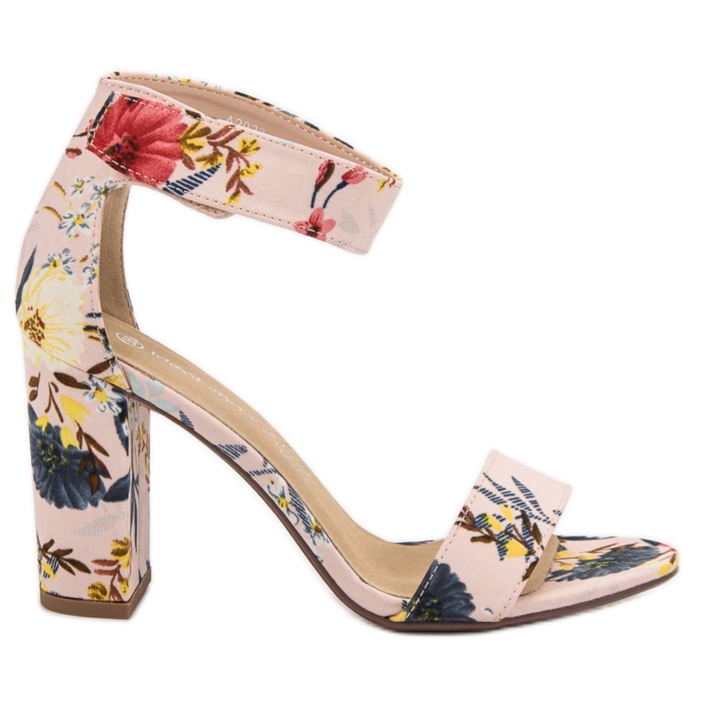 Ideal Shoes Sandali In Fiori multicolore rosa