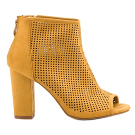 Nio Nio Stivali open toe traforati giallo
