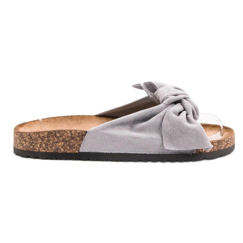 Anesia Paris Pantofole in pelle scamosciata grigio
