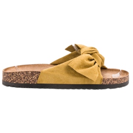 Anesia Paris Pantofole in pelle scamosciata giallo