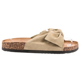 Anesia Paris Pantofole in pelle scamosciata marrone