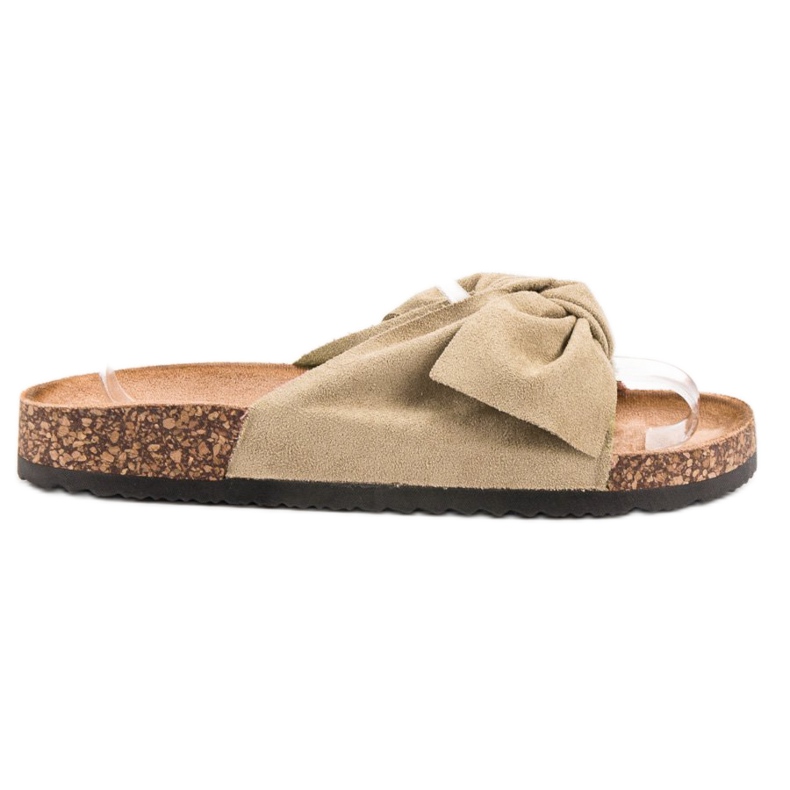 Anesia Paris Pantofole in pelle scamosciata marrone