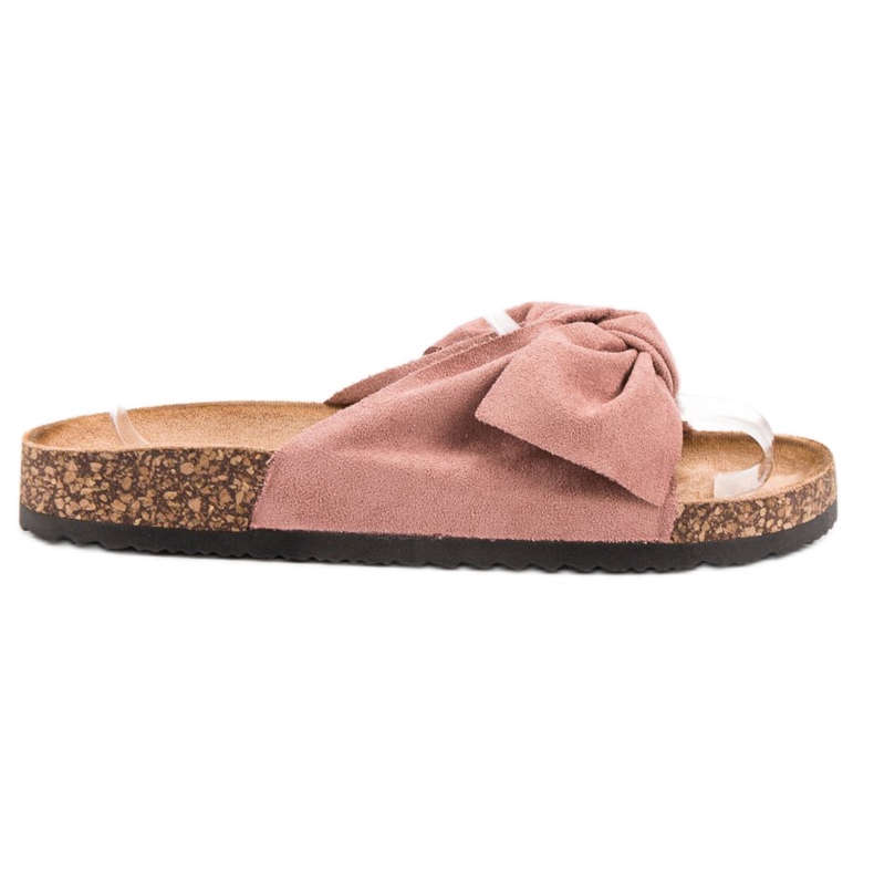 Anesia Paris Pantofole in pelle scamosciata rosa