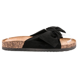 Anesia Paris Pantofole in pelle scamosciata nero