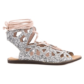 Corina Sandali glitterati grigio