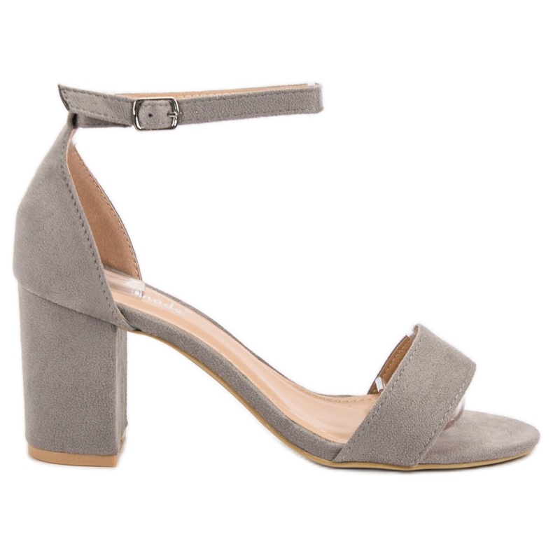 Super Mode Sandali eleganti in pelle scamosciata grigio