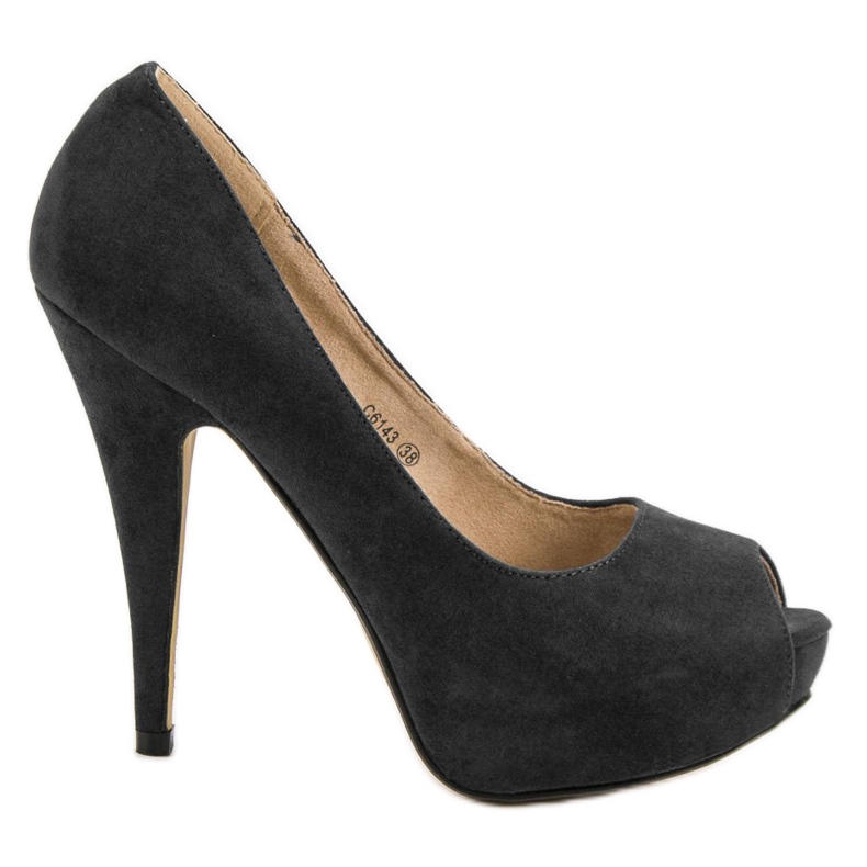 Corina Scarpe con tacco aperte in pelle scamosciata nero