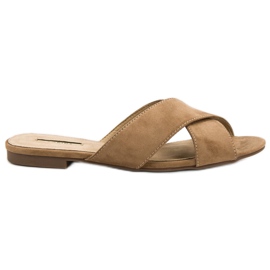 Corina Pantofole in pelle scamosciata marrone