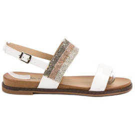 Sandali Con Cristalli VINCEZA bianca