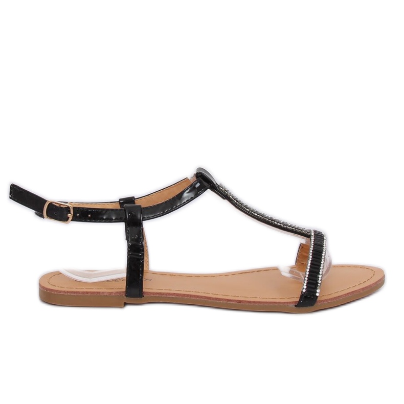 Sandali con zirconi neri SY644 Black nero