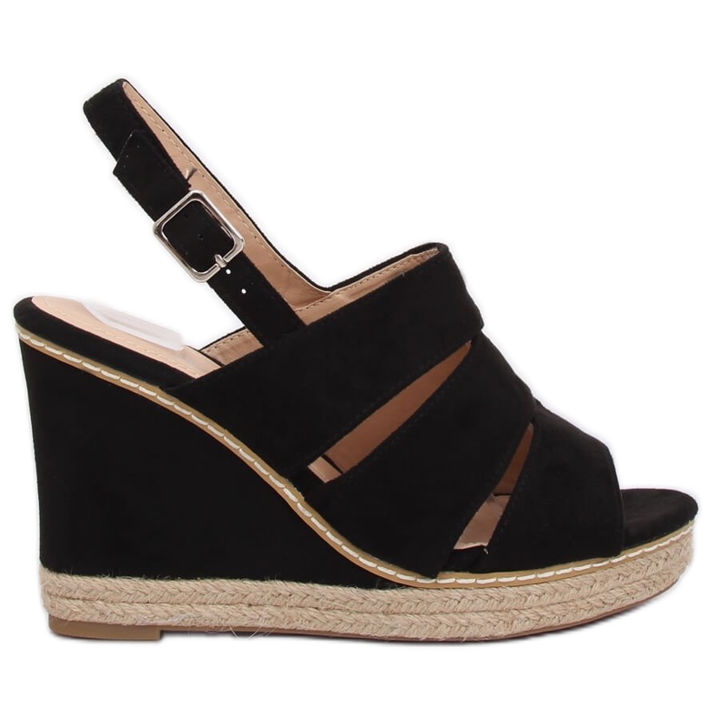 Sandali neri con zeppa 9069 Black nero