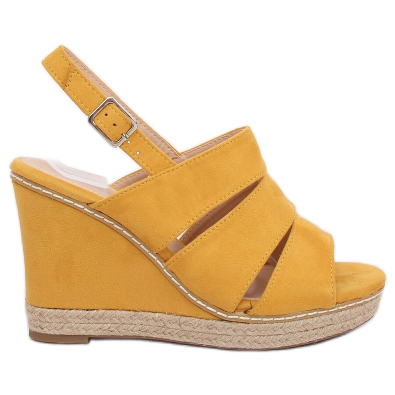 Sandali con zeppa gialli 9069 Giallo