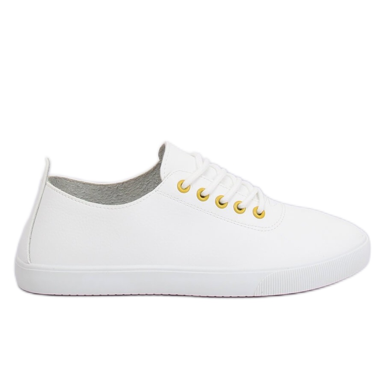 Sneakers bianche da donna WD009 WHITE/YELLOW bianca