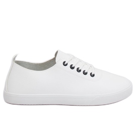 Sneakers bianche da donna WD009 WHITE / NAVY bianco