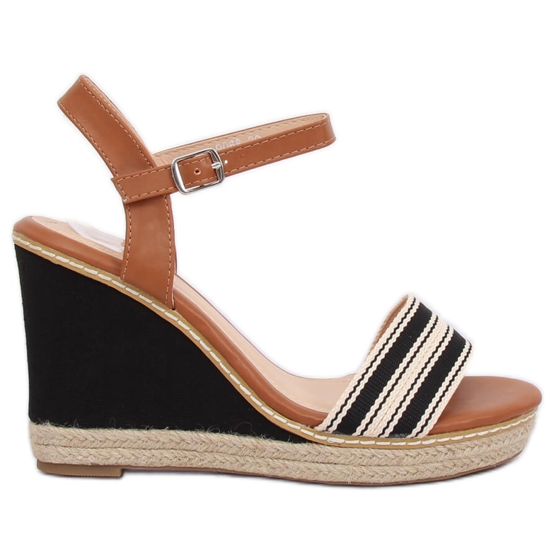 Sandali neri con zeppa 9068 Black marrone nero