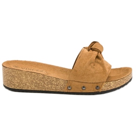 Pantofole VINCEZA in camoscio marrone