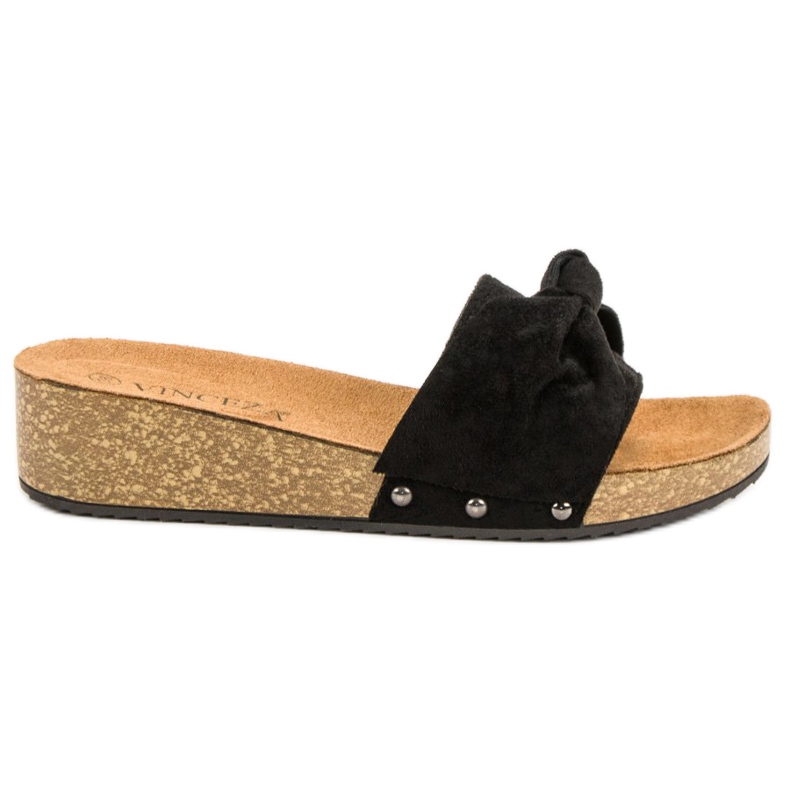 Pantofole VINCEZA in camoscio nero