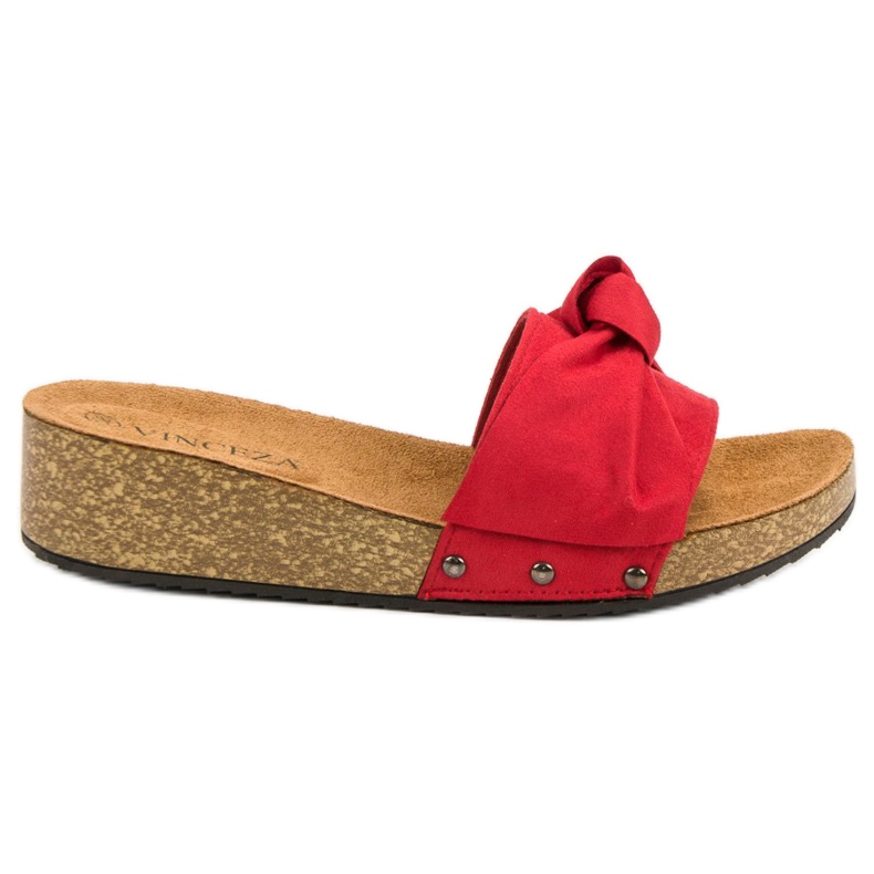 Pantofole VINCEZA in camoscio rosso