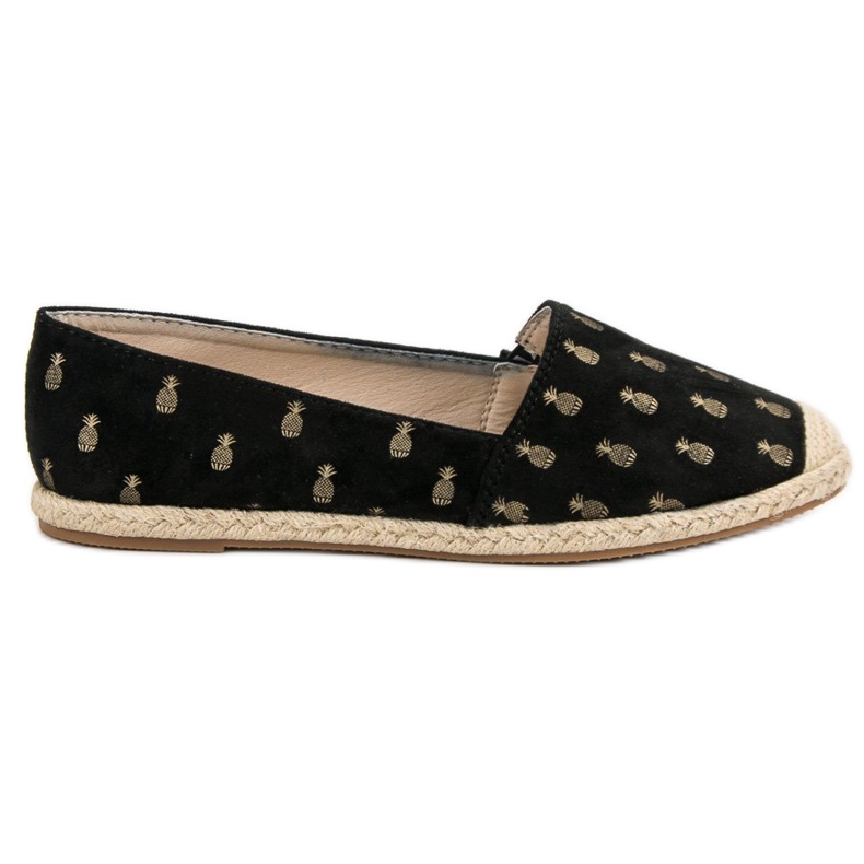 Lucky Shoes Espadrillas Nere In Ananas nero