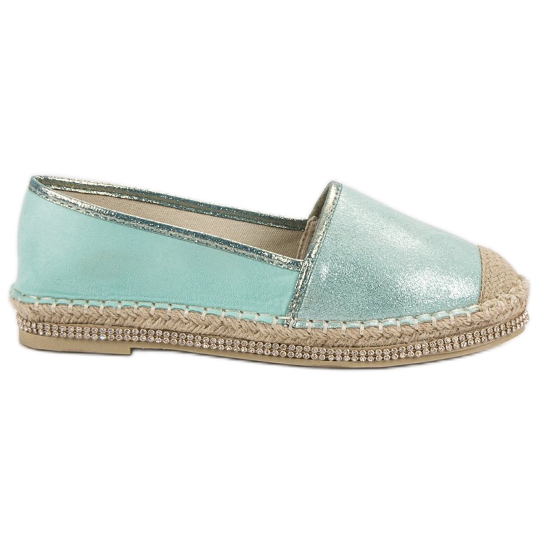 Lucky Shoes Espadrillas Menta Con Cristalli verde
